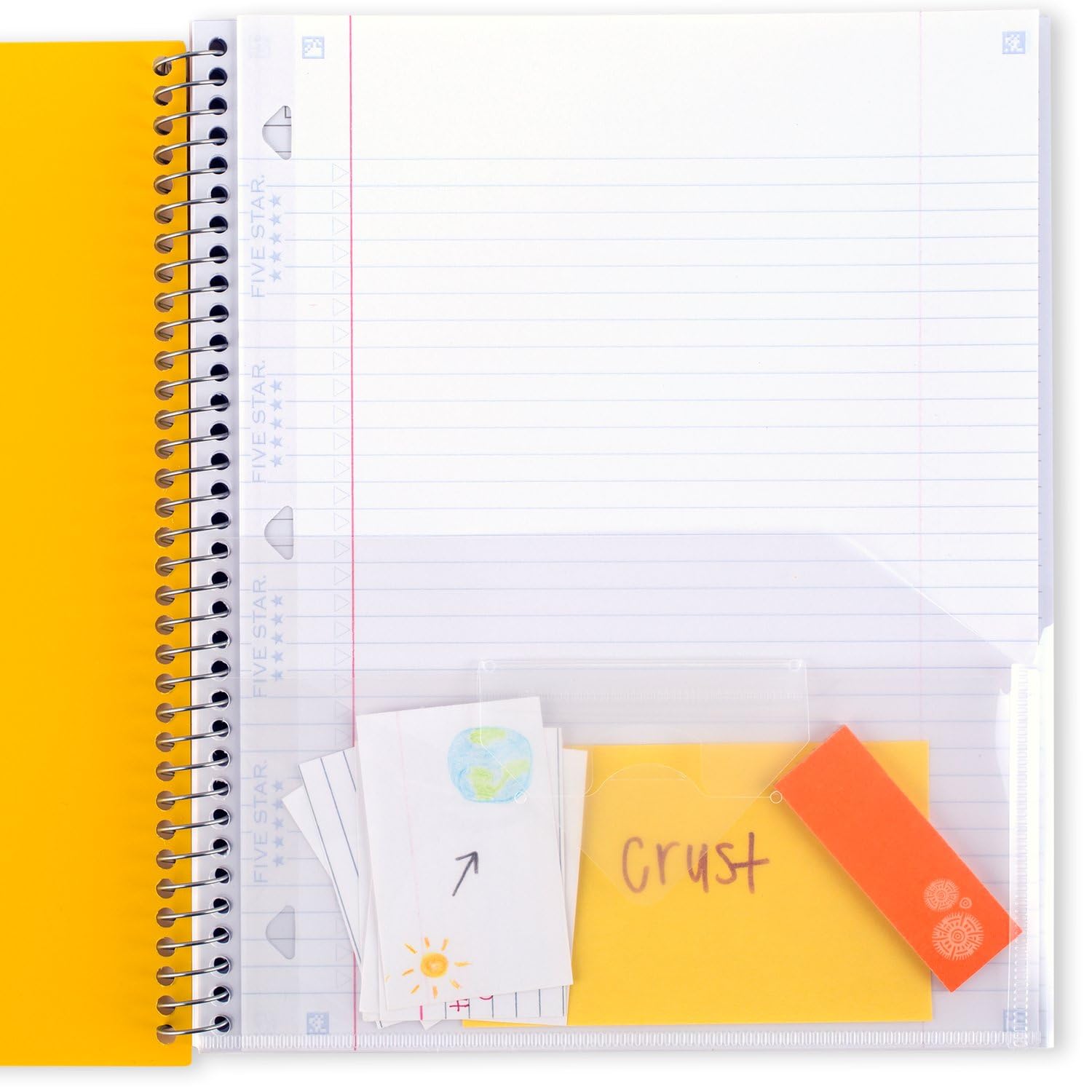 Five Star Interactive Notetaking Spiral Notebooks, 6 Pack, 1 Subject, College Ruled Paper, 11" x 8-1/2", 100 Sheets, Assorted Colors (820019-ECM) - Image 4