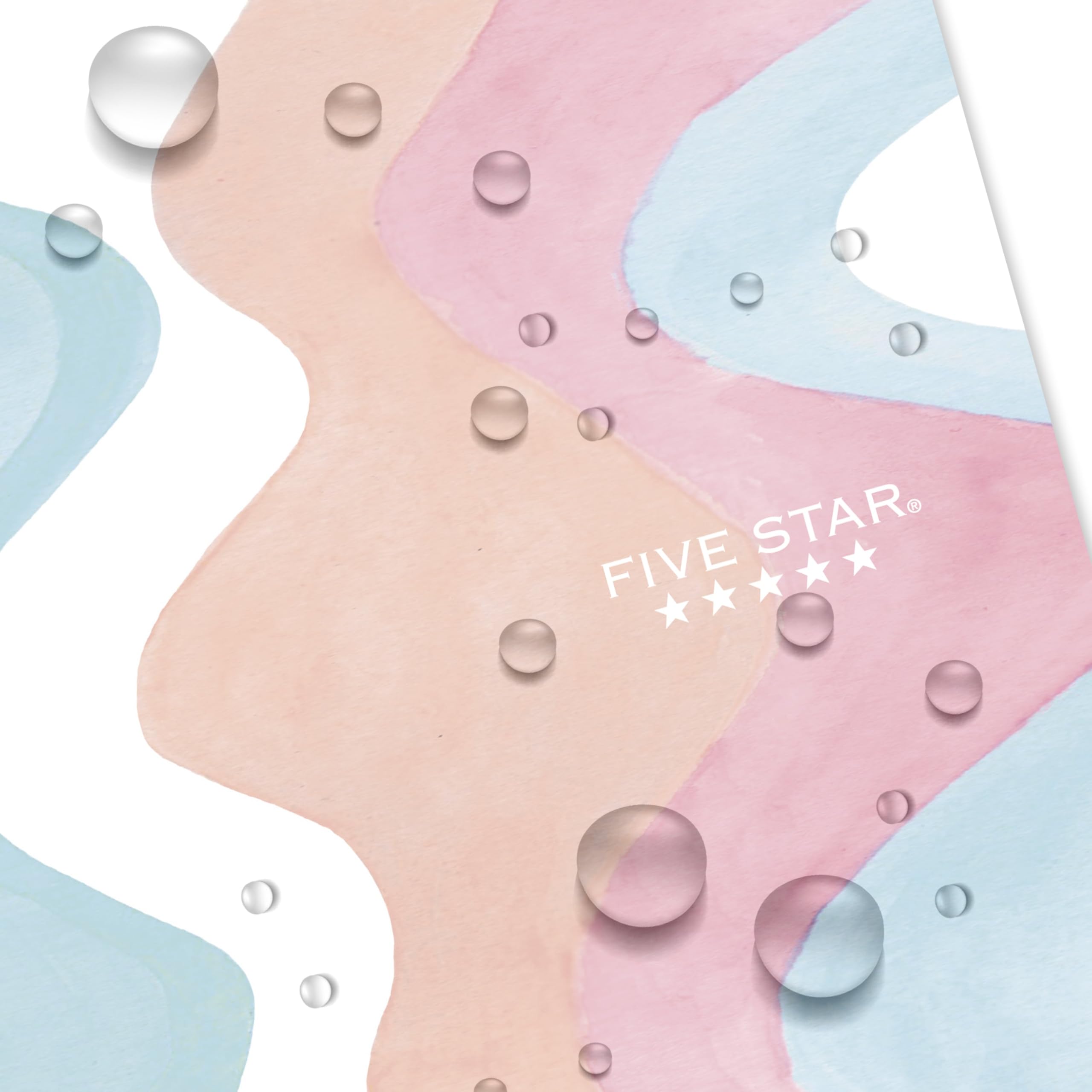 Five Star Spiral Notebook + Study App, 1 Subject, Wide Ruled, 8" x 10-1/2", 80 Sheets, Fights Ink Bleed, Water Resistant Cover, Pastel Waves (930060F) - Image 6