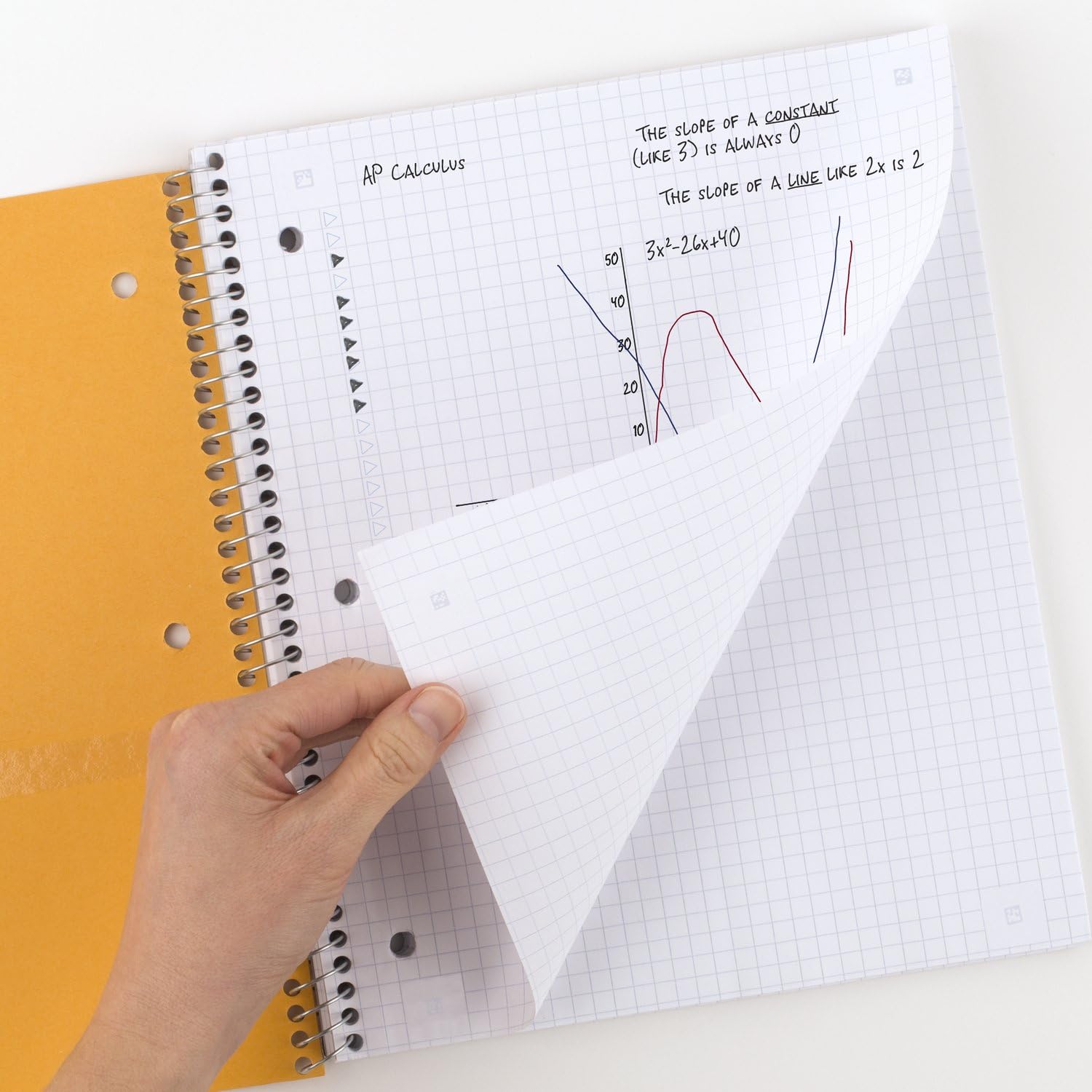 Five Star Spiral Notebook + Study App, 2 Pack, 1 Subject, College Ruled Paper, 100 Sheets, 8-1/2" x 11", Pacific Blue, Fire Red (38452) - Image 3