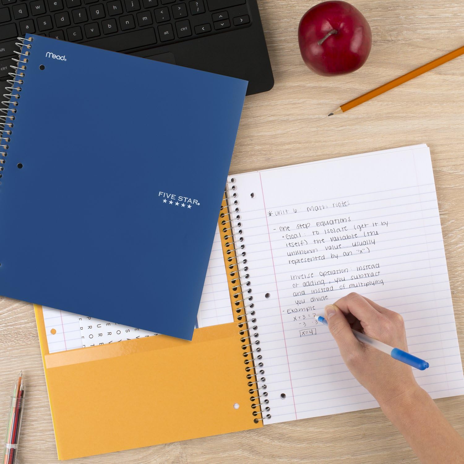 Five Star Spiral Notebook + Study App, 3 Pack, 1 Subject, College Ruled Paper, 100 Sheets, 8-1/2" x 11", Forest Green, Fire Red, Pacific Blue (820189-ECM) - Image 8