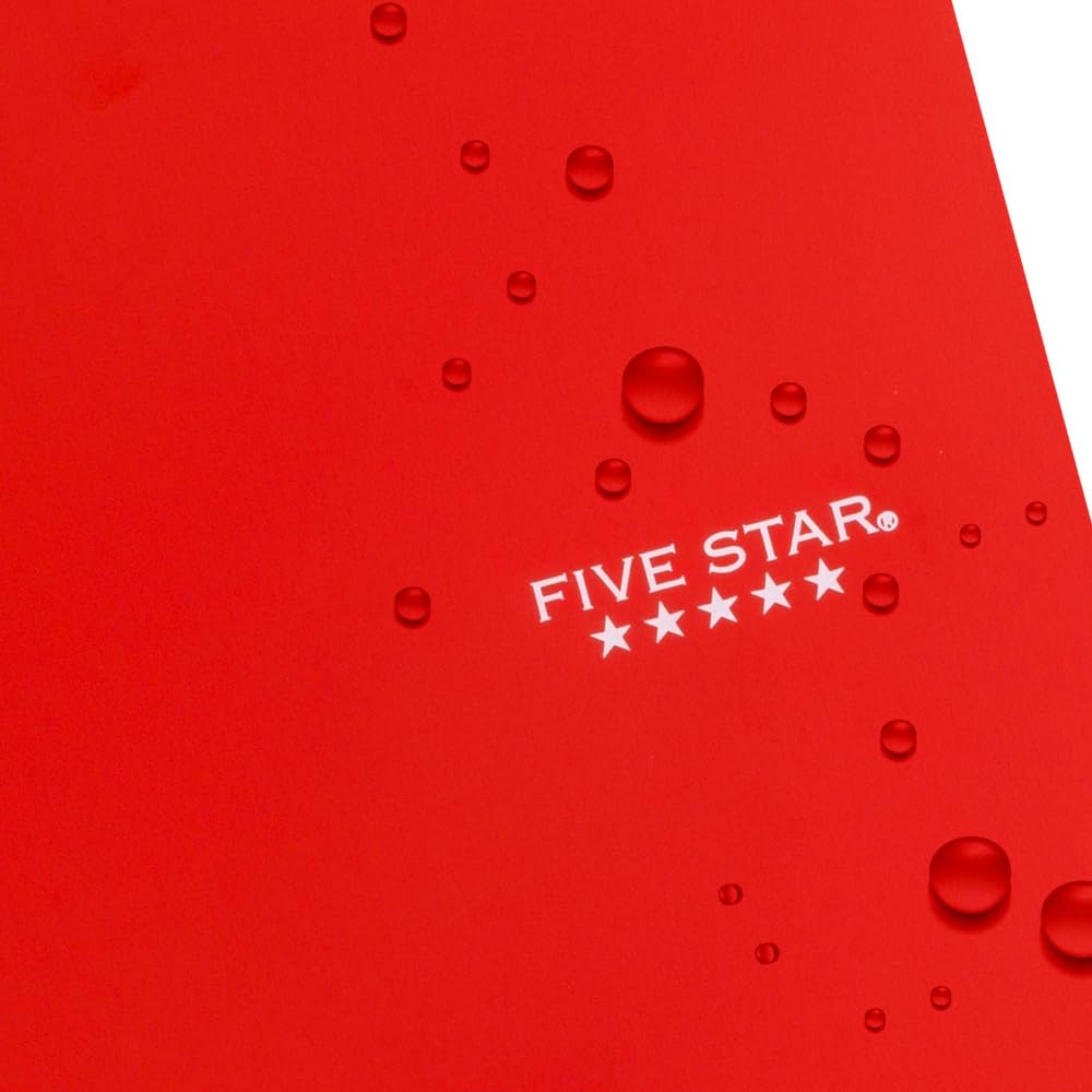 Five Star Spiral Notebook + Study App, 3 Pack, 3 Subject, Wide Ruled Paper, 8" x 10-1/2", Tidewater Blue, Fire Red, Black (930081) - Image 5