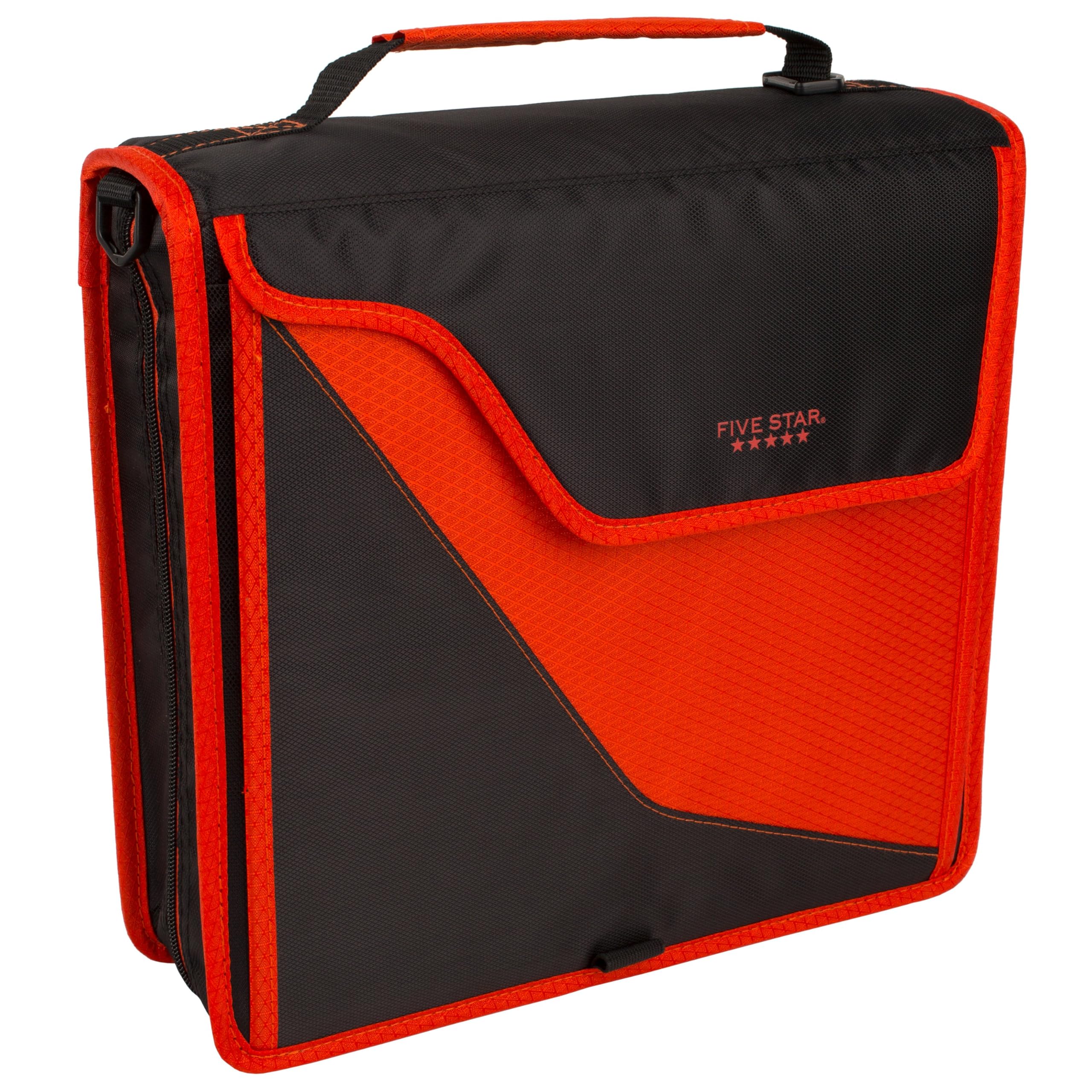 Five Star Zipper Binder, 3 Inch 3-Ring Binder with D Rings, Removable Padded Case, 5-Tab Expanding File and Multi-Use Strap, 850 Sheet Capacity, Red/Black (29296CE8) - Image 3